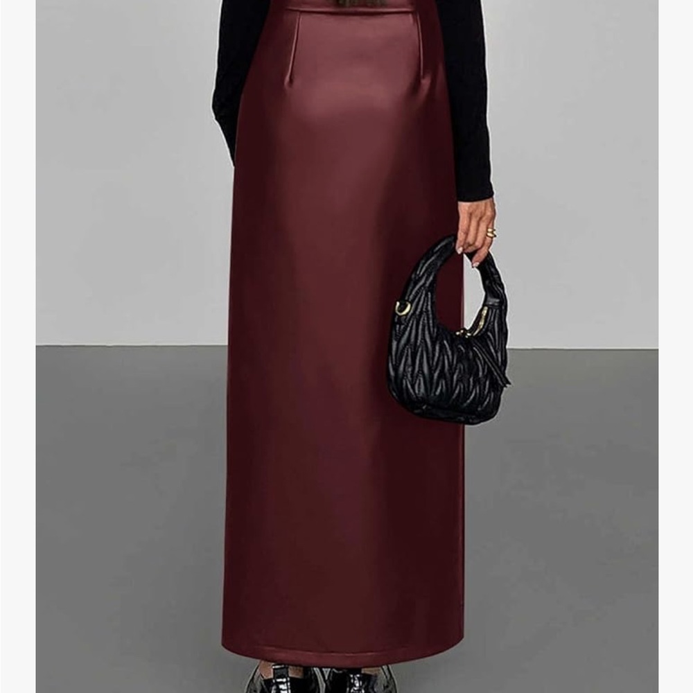 Elegant Burgundy Maxi Skirt